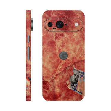 Google Pixel 9 Full Wrap 100 Bill Fire