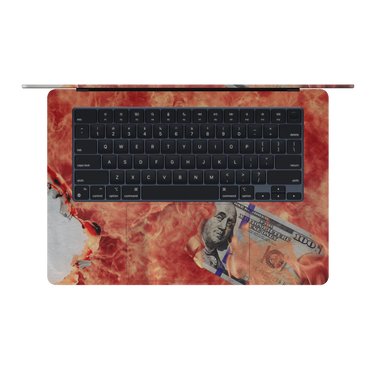 MacBook Air 15 M3 Inside 100 Bill Fire