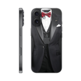 iPhone 17 Back Only Black suit-red-bowtie