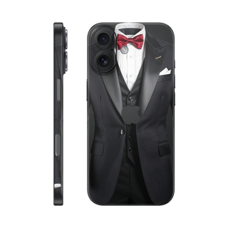 iPhone 17 Full Wrap Black suit-red-bowtie