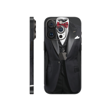iPhone 14 Pro Full Wrap Blacksuit red bowtie