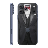 iPhone 17 Pro Max Back Only Black suit-red-bowtie