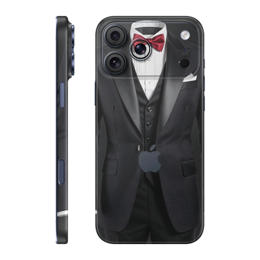 iPhone 17 Pro Max Full Wrap Black suit-red-bowtie